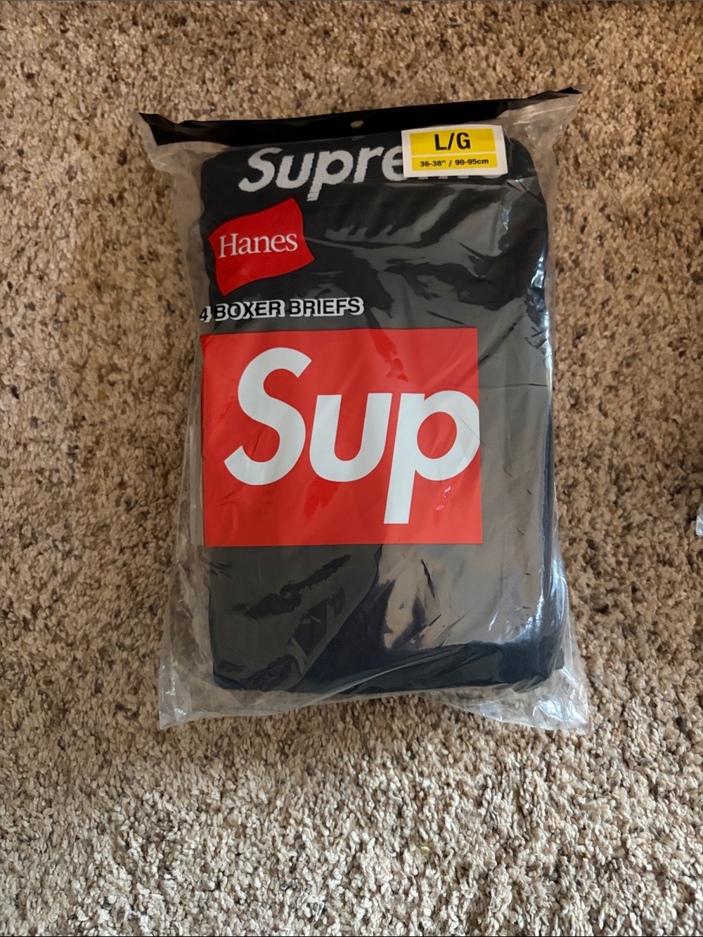 Hanes Black Boxer Briefs Pack with Red Logo Accent